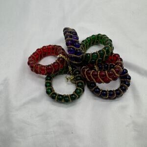 VTG set of 6 glass bead napkin rings